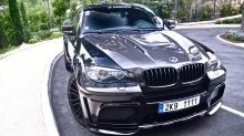 Черный BMW X6, БМВ, тюнинг, передок, капот, фары, решетка радиатора, карбон, эксклюзив
